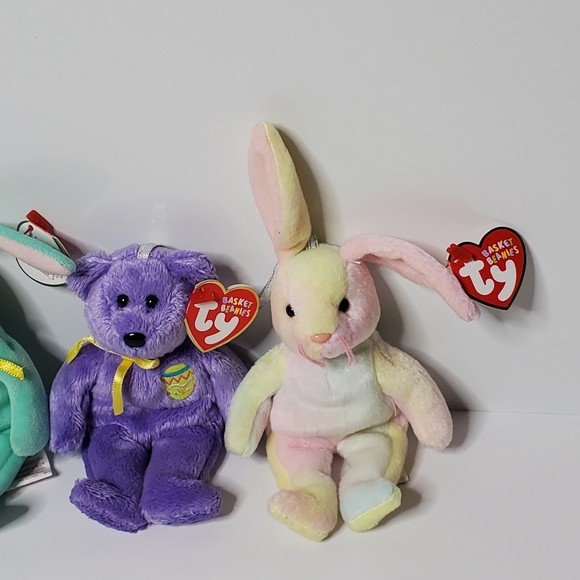 Lot ofTy Basket Beanies Collection Set of 4 - Eggs 3, Hippie, Nibbles, Hippity - Picture 2 of 7